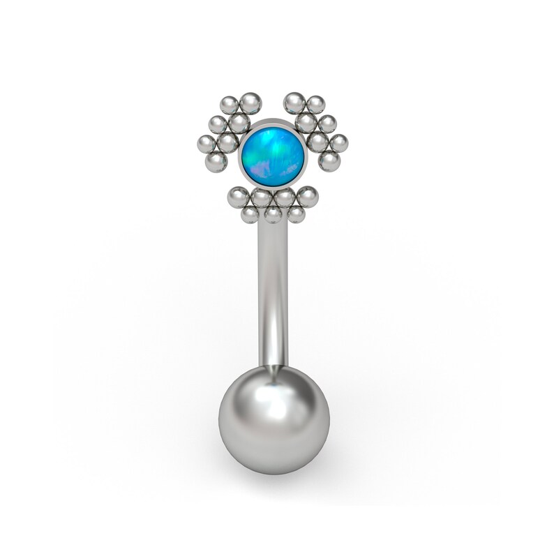 Opal Navel Jewelry Titanium Belly Ring Curved Barbell Earring Belly Button Jewelry Body Piercing Jewelry Belly Jewelry