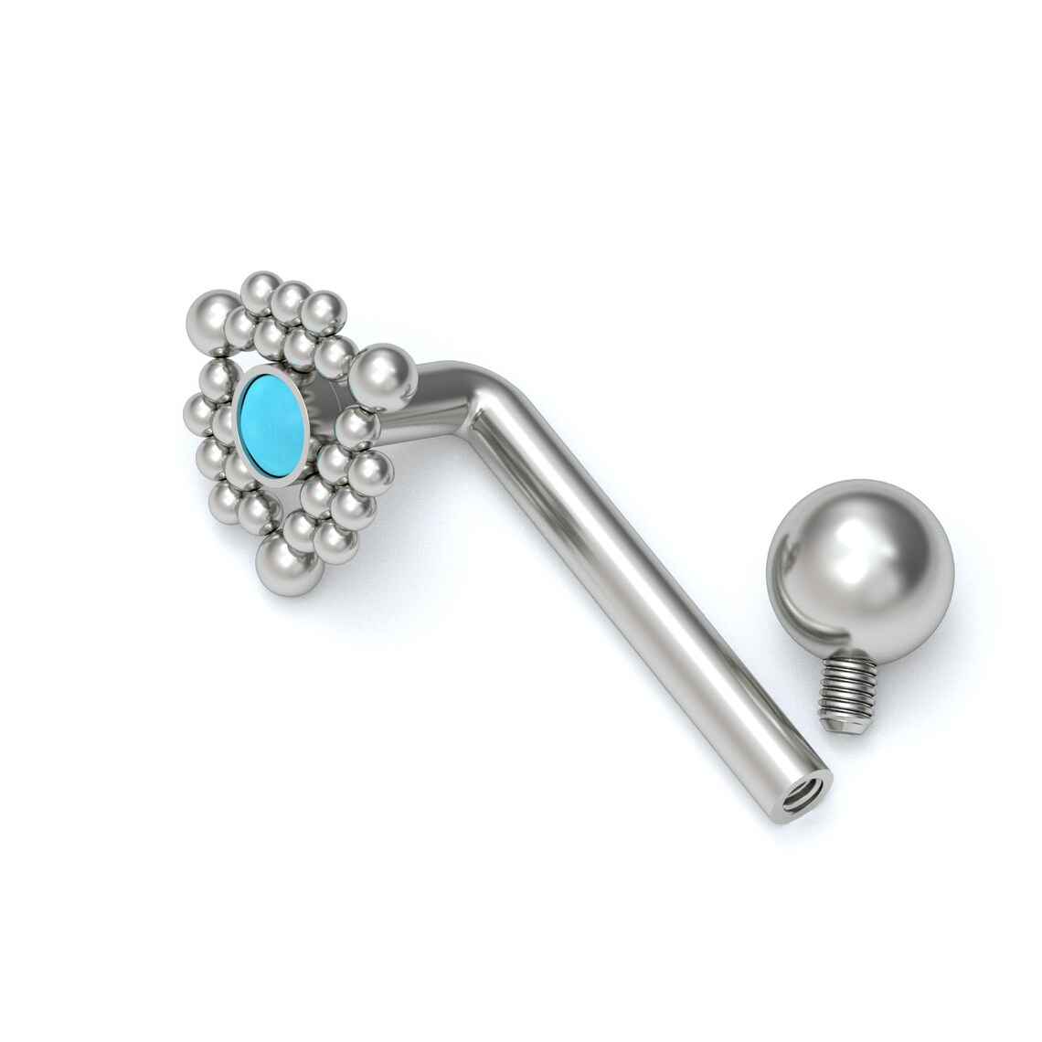 VCH Barbell Titanium VCH Piercing Jewelry Turquoise Clitoral Etsy
