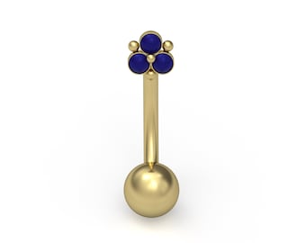 Lapis Lazuli Navel Jewelry Surgical Steel Belly Ring Curved Barbell Earring Belly Button Jewelry Body Piercing Jewelry Belly Jewelry