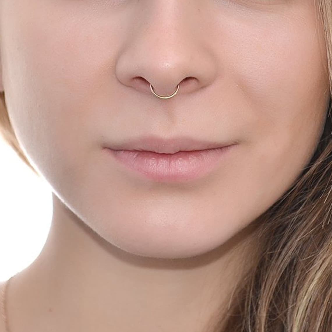 Gold Tragus Ring 22 gauge / Nose Ring Cartilage Hoop / Septum Etsy