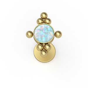 Lip Jewelry 16g Surgical Steel Opal Medusa Lip Ring Philtrum Labret Piercing Monroe Piercing Jewelry Lip Piercing Flat Back Stud