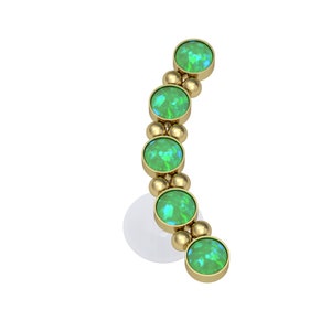 Opal Helix Piercing Helix Curved Barbell Earring Bioflex Barbell Piercing Cartilage Curved Earring Cartilage Earring Stud