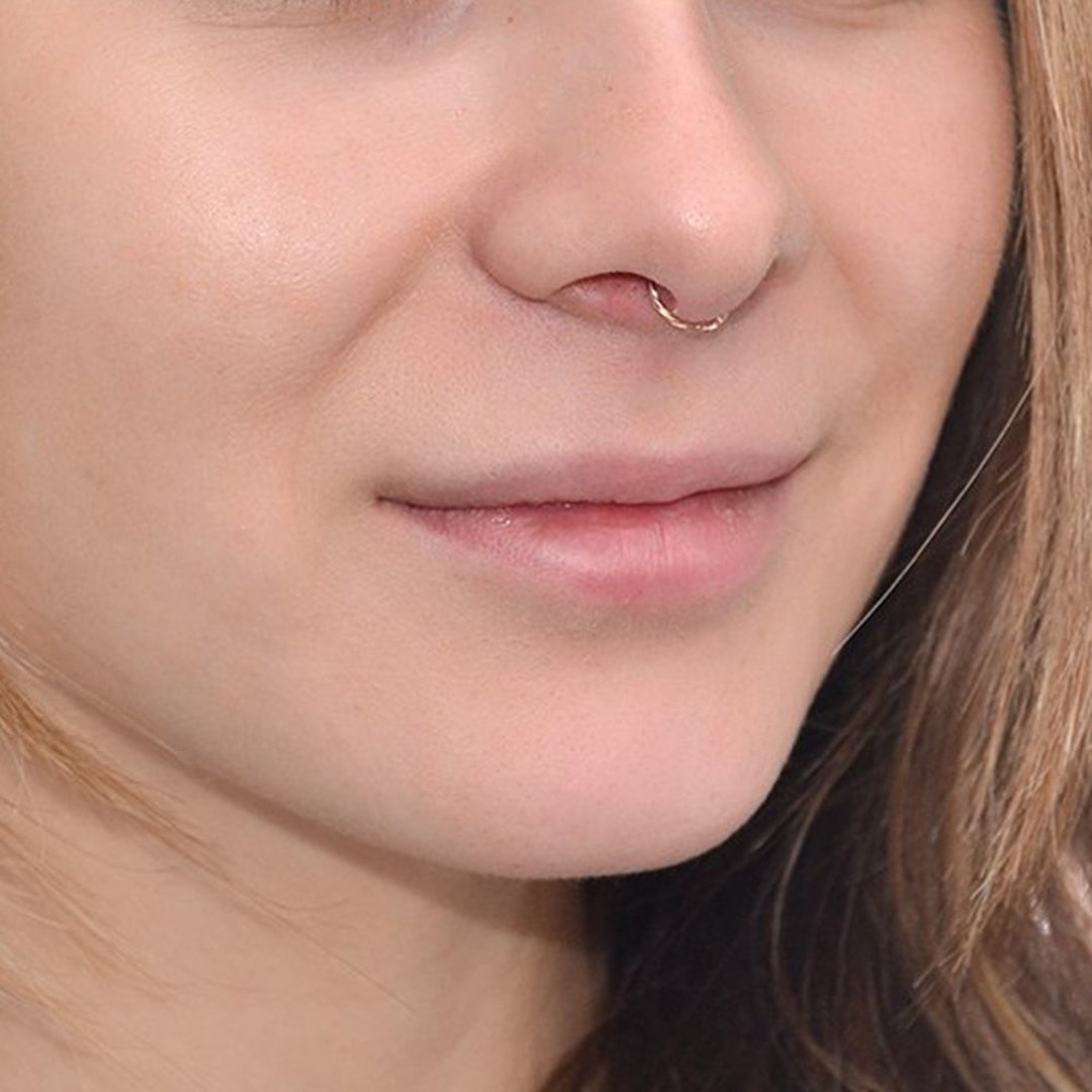 Gold Twisted Septum Ring 16g / Septum Piercing Septum Jewelry Etsy