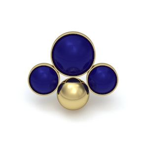 Surgical Steel Dermal Piercing Lapis Lazuli Dermal Jewelry Internally Threaded Dermal Top 16g 14g Dermal Anchor Top Body Piercing Jewelry