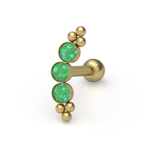 Helix Curved Barbell Earring Surgical Steel Opal Cartilage Curved Bar Earring Helix Piercing Cartilage Piercing Barbell Piercing
