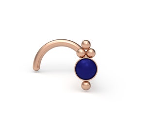 Lapis Lazuli Nase Schraube Ohrstecker Chirurgenstahl Nase Bolzen Schraube Nasenring Nasenknochen Nasenloch Schmuck Nase Pin Nasenschmuck 22g 20g 18g 16g