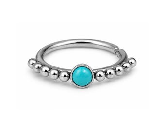 316L Surgical Steel CZ Nose Ring Hoop 20g / Nose Ring, Nose Earring / Nose Hoop, Nose Jewelry