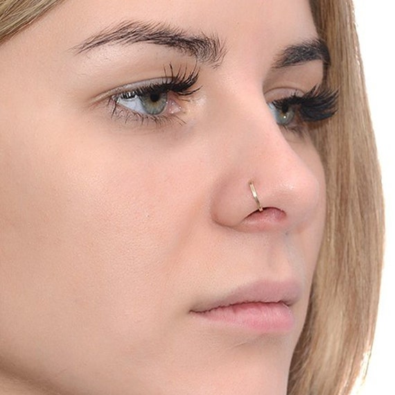Gold Square Nose Ring 22 Gauge / Daith Earring Rook Earring - Etsy