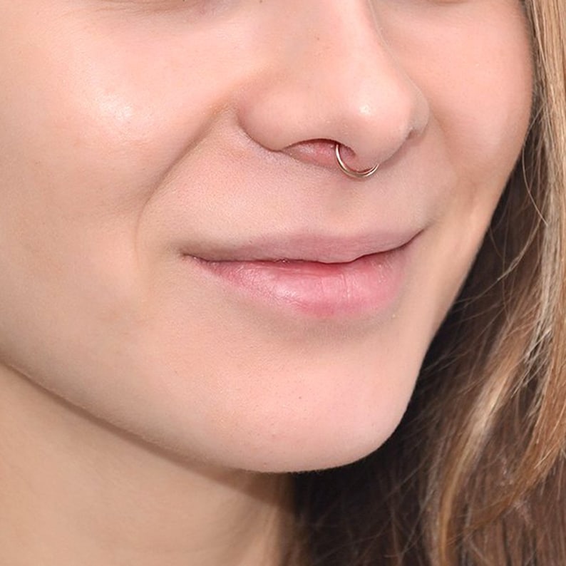 Gold Septum Ring 14g / Septum Piercing Nose Ring / Nose Etsy