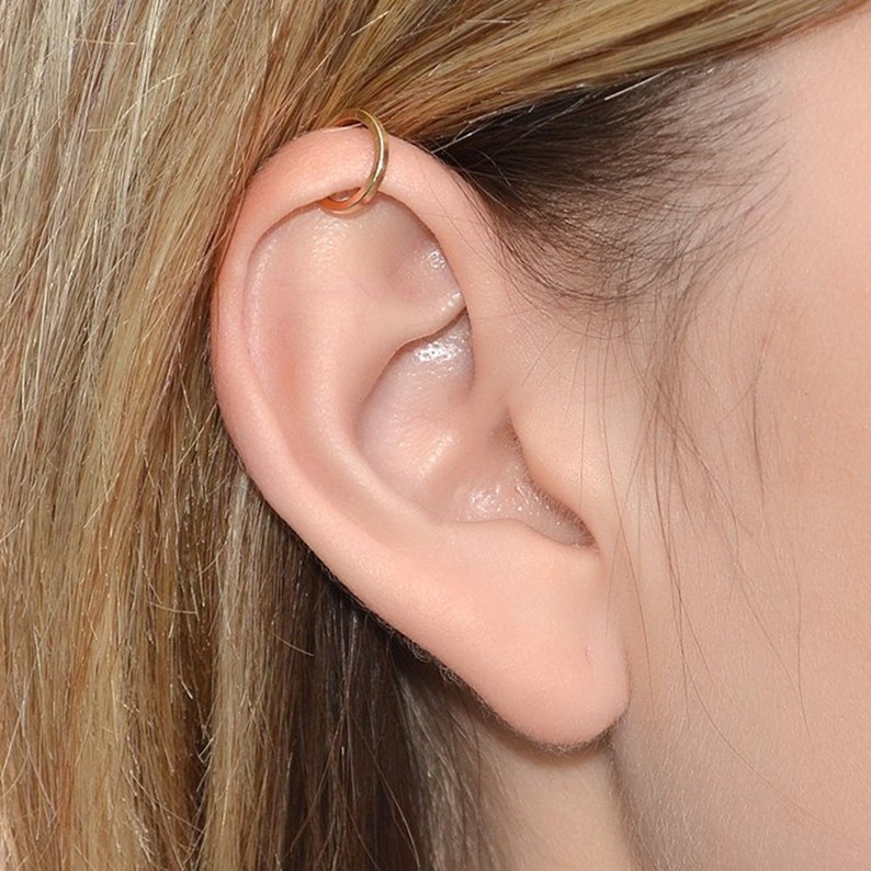 Tragus Earring Gold Square Nose Ring 22 gauge Daith Earring Helix Ring Cartilage Earring Nose Hoop Rook Earring