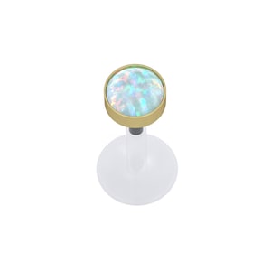 Bioflex Lip Jewelry Opal Lip Ring Monroe Piercing Medusa Piercing Jewelry Labret Earring Philtrum Jewelry Lip Stud 16g
