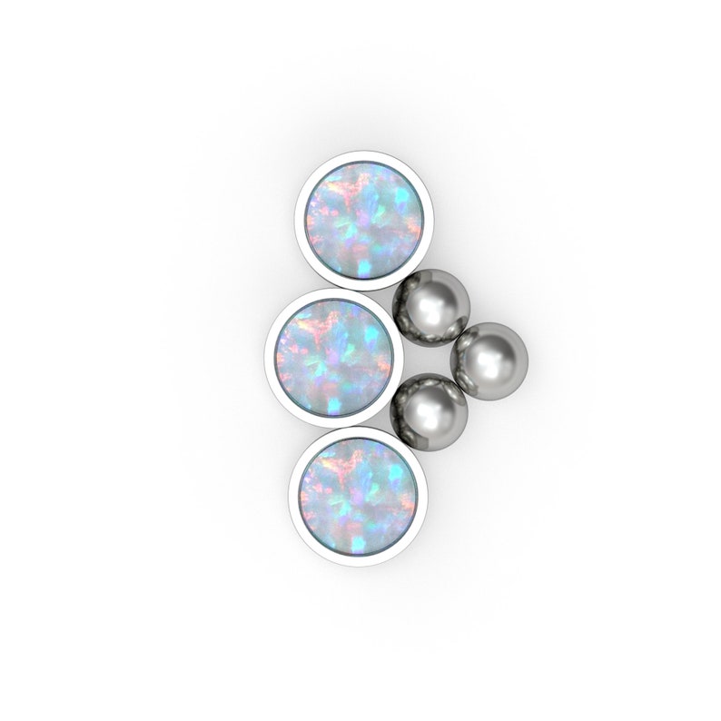 Titanium Cartilage Curved Stud Earring Implant Grade Curved Bar Piercing Opal Helix Earring Cartilage Piercing Helix Stud