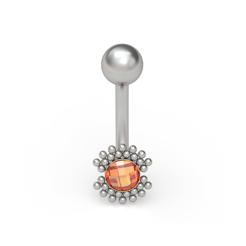 Belly Button Ring Titanium Implant Grade CZ Navel Ring Belly Barbell Navel Stud Body Piercing Jewelry Curved Barbell Jewelry