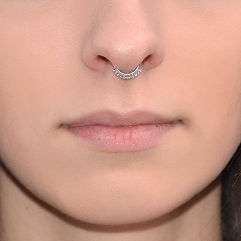 Silver Septum Jewelry 14 gauge / Nipple Ring Septum Ring Etsy