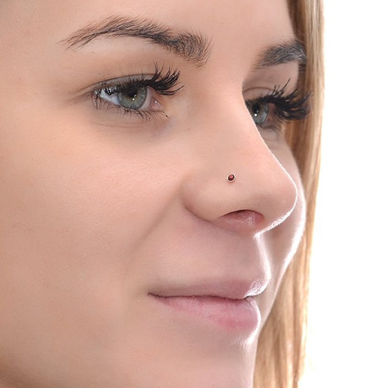 Gold Nose Stud With 2mm Opal 18 Gauge / Cartilage Stud Daith - Etsy UK