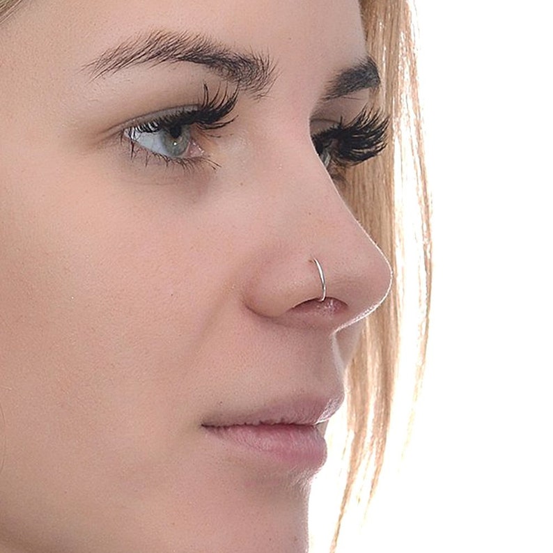 Silver Nose Ring G Tragus Hoop Helix Earring Nose Hoop Etsy