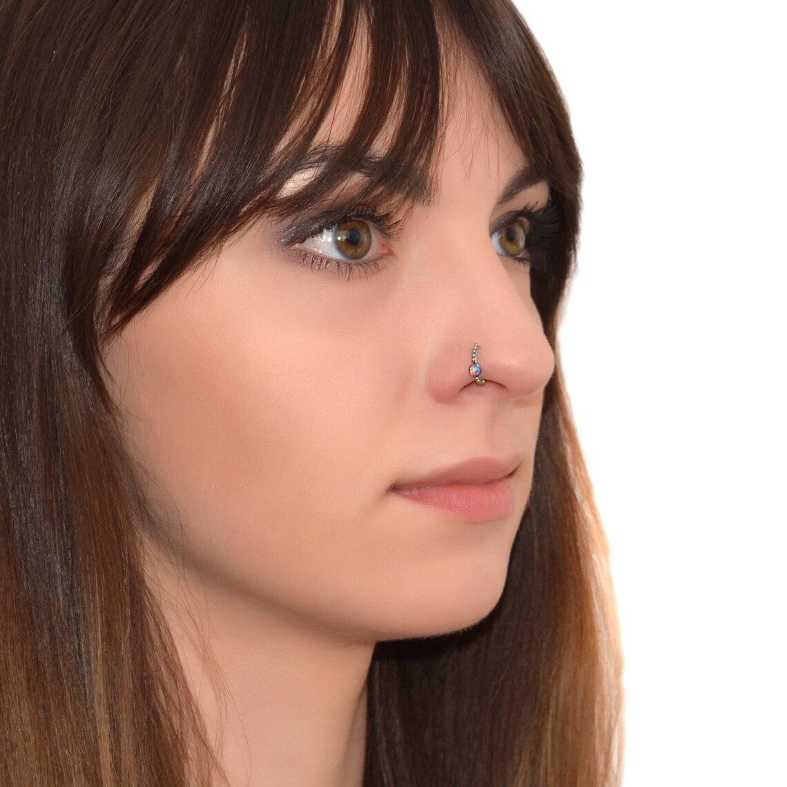 Surgical Stainless Steel Opal Nose Ring 18g / Nose Hoop Nose Etsy