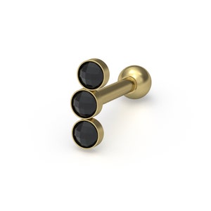 Surgical Steel Helix Earring Onyx Cartilage Curved Earring Curved Bar Stud Earring Cartilage Stud Earring Barbell Earring