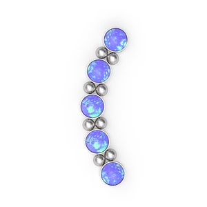 Brinco Helix de Opala, Barra Curva Bioflex, Piercing de Cartilagem (16g) imagem 3