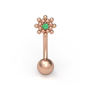 Belly Button Ring Surgical Steel Opal Navel Ring Belly Barbell Navel Stud Body Piercing Jewelry 16g 14g Curved Barbell Jewelry