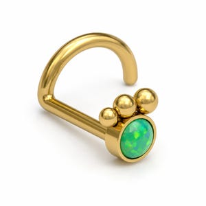 Näsring i kirurgiskt stål, opal nässtift, skruv, nässtift, nässkruv, näsborrpiercing, näsbensstift, nässmycke 22g 20g 18g 16g