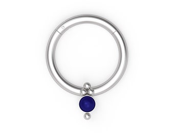 Lapis lazuli Septum Hoop Surgical Steel Septum Ring Septum Jewelry Daith Clicker Earring Septum Clicker Hoop Daith Jewelry Daith Hoop