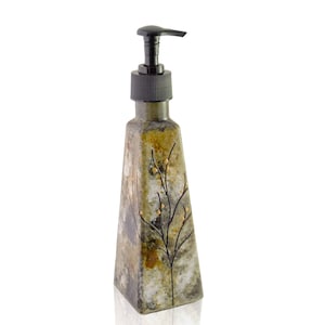 Hand Painted Soap Dispenser Earthy Tone Colors, Bathroom Accessories, Handmade Gift, Holiday Home Decor