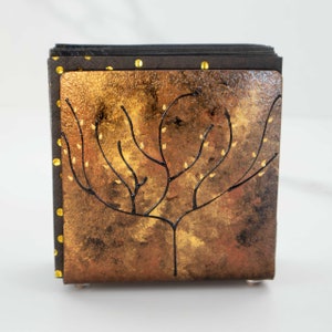 Hand-Painted Glass Napkin Holder: Tree of Life Design