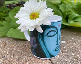 Buddha Mug, Buddha Art Mug (11 oz) Ceramic | Artwork by Tony Talwar