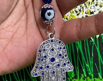 Hamsa Hand Evil Eye Keychain, Evil Eye, Good Luck Keychain, Hamsa Hand Keychain, Hamsa Hand Car Hanger