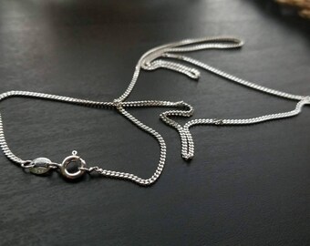 925 SOLID Sterling Silver 1.0mm Superfine CURB Chain