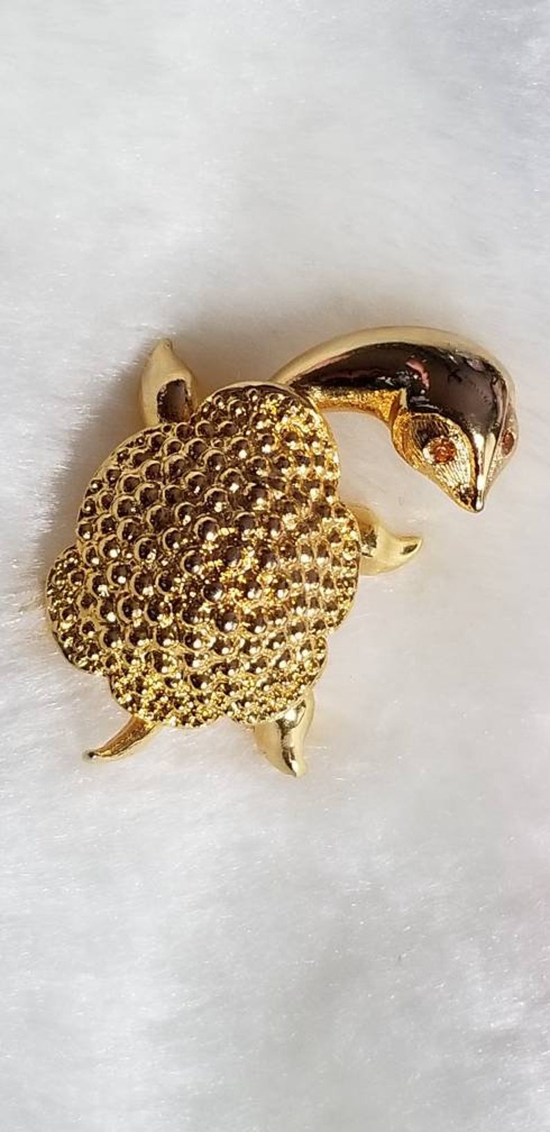 Vintage Lind-Gal Turtle Brooch Gold Tone Pin