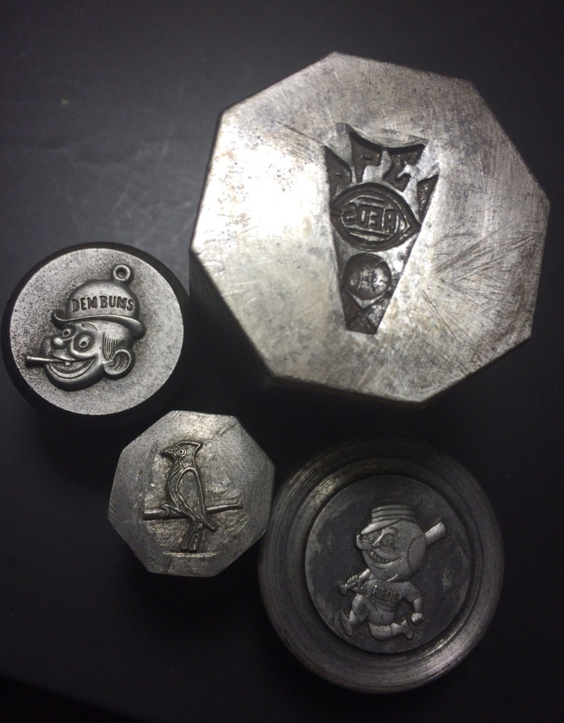 1940s Brooklyn Dodgers Dem Bums Pendant Antique Jewelry Mold Wax Momd Stamps