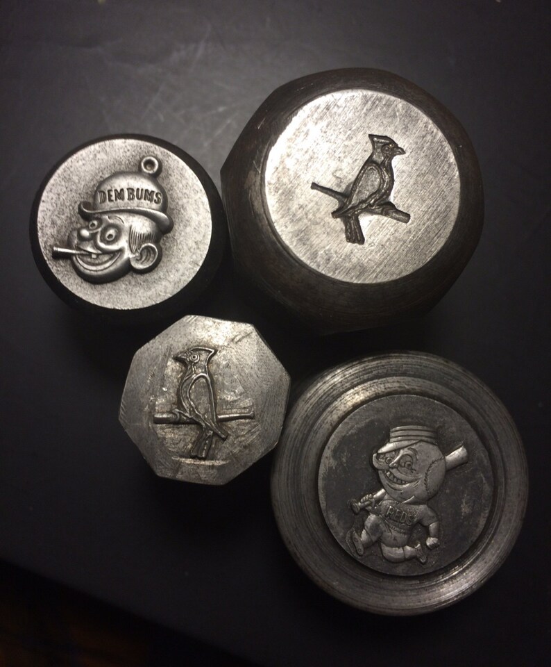 1940s Brooklyn Dodgers Dem Bums Pendant Antique Jewelry Mold Wax Momd Stamps