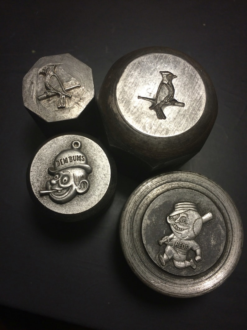1940s Brooklyn Dodgers Dem Bums Pendant Antique Jewelry Mold Wax Momd Stamps