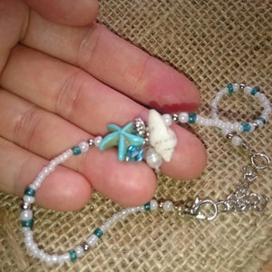 Turquoise Starfish Anklet, Aloha anklet, Beach Wear Anklet, Beach Jewelry, Summer Anklet, Friendship Anklets, image 4