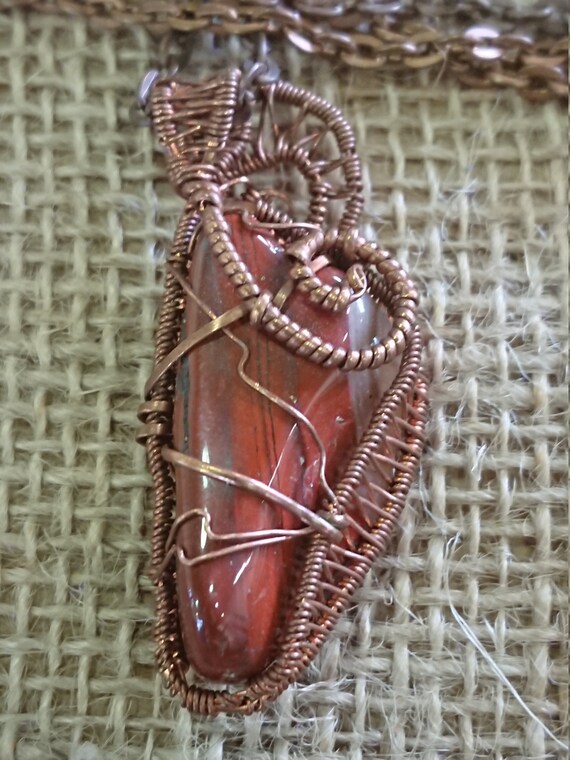 Protection Jasper Necklace - Wire Wrap Natural - … - image 3