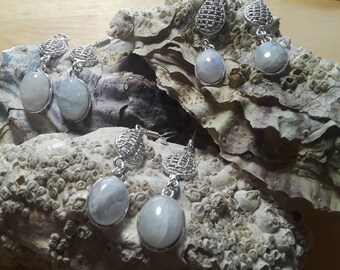 Sexy Rainbow Moonstone Earrings, 925 Silver earrings, FREE Gift Wrapping,  GIFT BOX  Included, Fast Shipping From Oregon