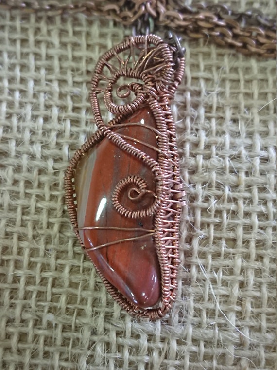 Protection Jasper Necklace - Wire Wrap Natural - … - image 2