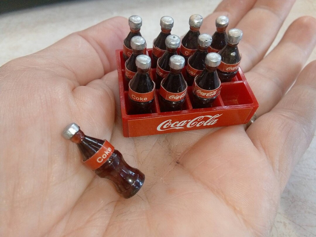 Miniature Dollhouse Coca Cola Coke Bottles in Case 1:12, Dollhouse Tiny ...
