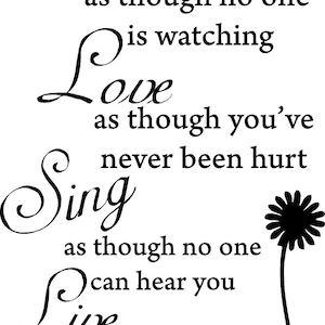 Decalgeek DG-DLS-V1 Dance Love Sing Live Wall Quotes Decal Removable Stickers Decor Vinyl Art