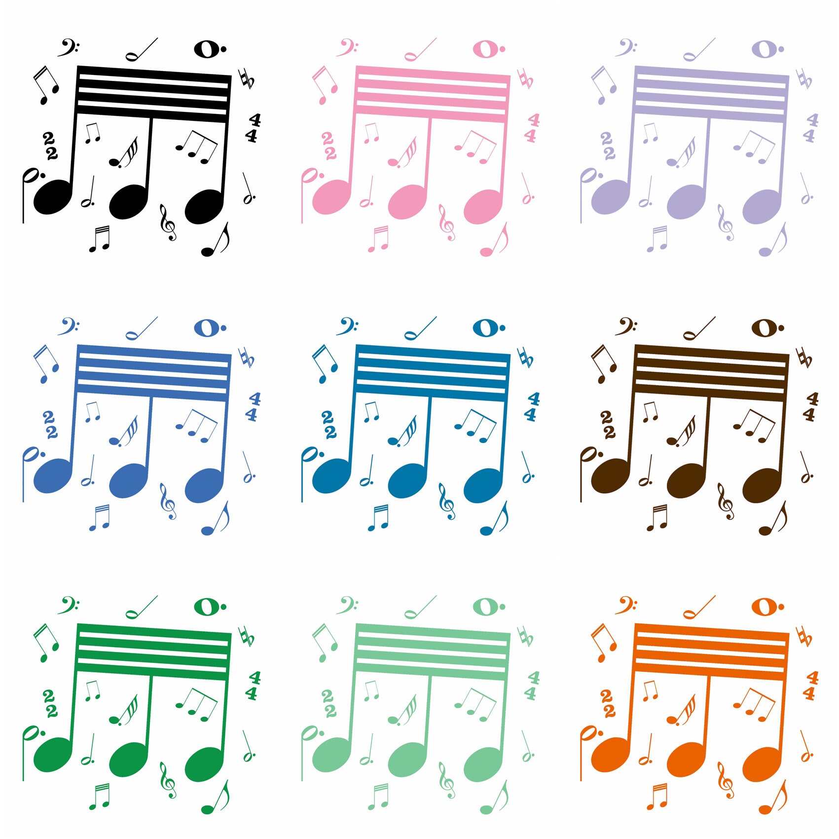 Musical Notes Diy Sticker MN05 Hemidemisemiquaver Music Note DIY Sticker Home Décor - Etsy