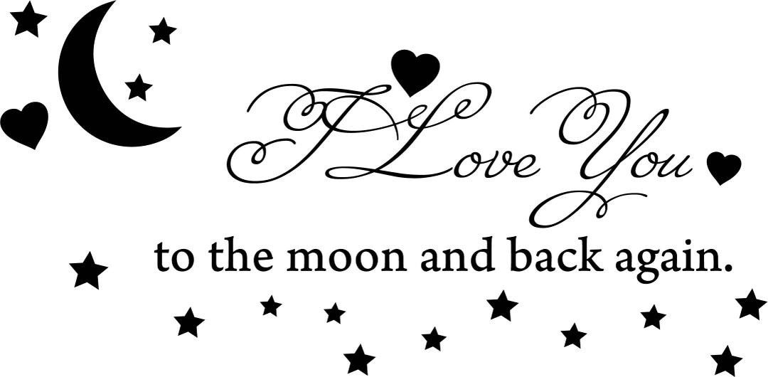 I Love You to Moon Printable Wall Art - Etsy