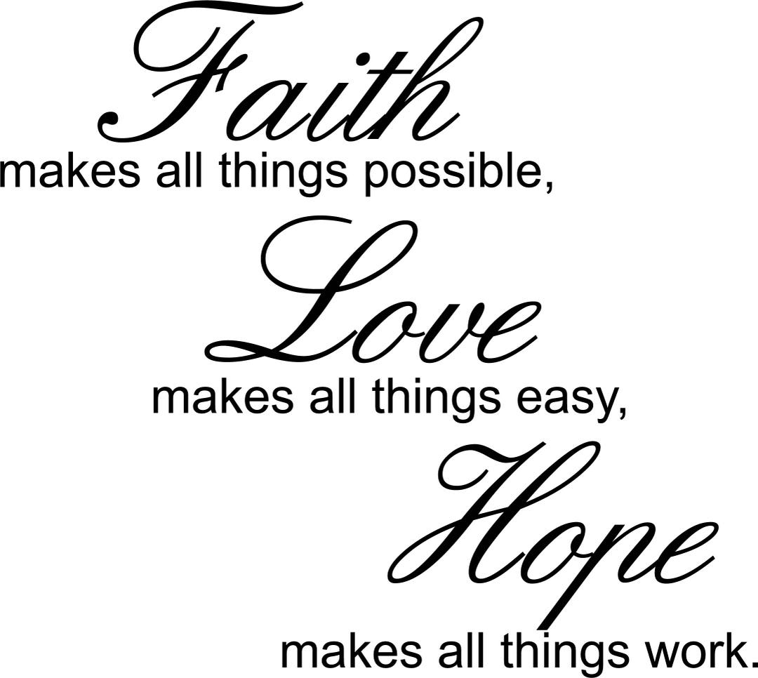 Faith Love Hope Printable Wall Art - Etsy