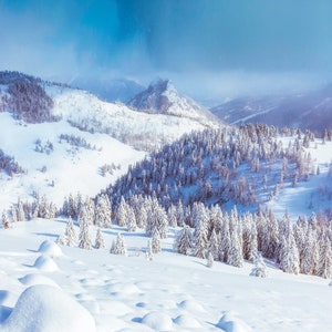 Snow view 40&quot; x 40&quot;  Print On Canvas Painting Wall Art For Wall Décor  (Frameless)