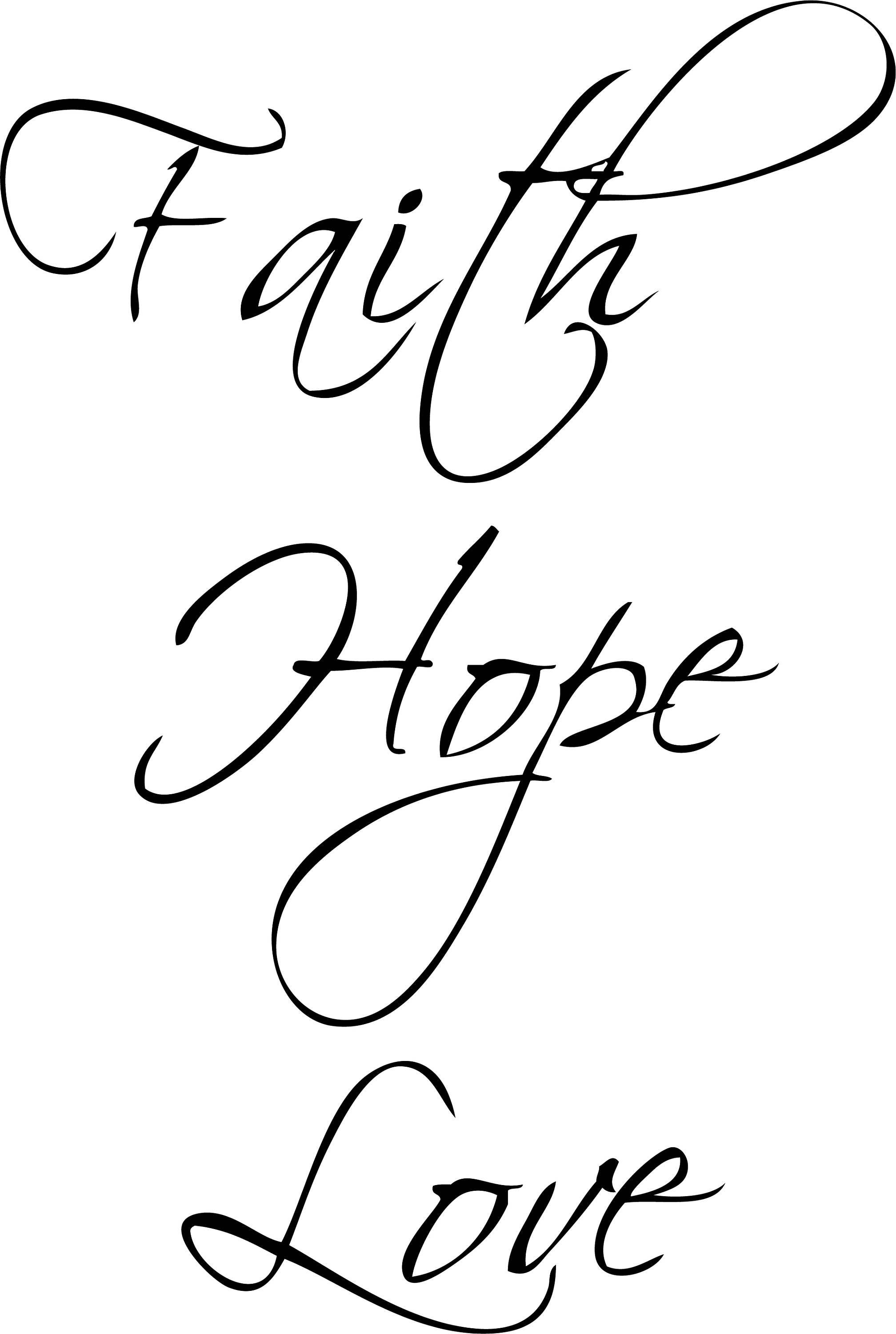 Faith Hope Love Wall Decal Decor Printable wall art Etsy France