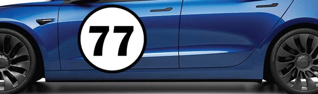 2x 2color Custom Racing Number Circle Decal Auto Car Race Sport Sticker ...