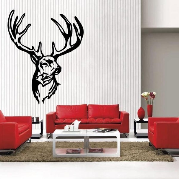 DEER SCENERY FAMILY man cave kis room removable Vinyl Wall Decal Home Décor Large