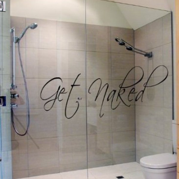 Get Naked Wall Decal Vinyl Bathroom Wall Art Stickers