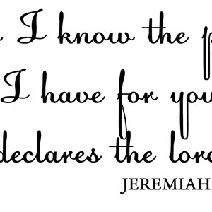 Bibel Zitat Jeremia 29 11 Printable Wandkunst